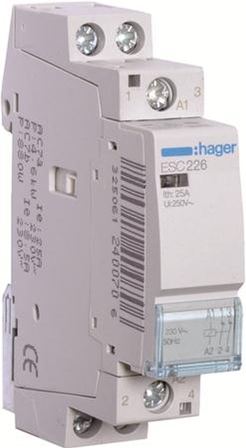 Hager ESC226 Installationsschütze 25A 2 Öffner 230V