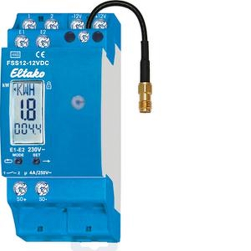 Eltako FSS12-12V DC Funk-Stromzähler-Sendemodul 12V DC Stand-by-Verlust nur 0.4 Watt 1 Schließer potenzialfrei 4A/250V