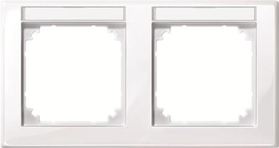 Merten 471225 Rahmen 2-Fach mit Beschriftungsträger waagerechte M-Smart Aktivweiß Glänzend Merten 471225 Rahmen 2-Fach mit Beschriftungsträger waagerechte M-Smart Aktivweiß Glänzend