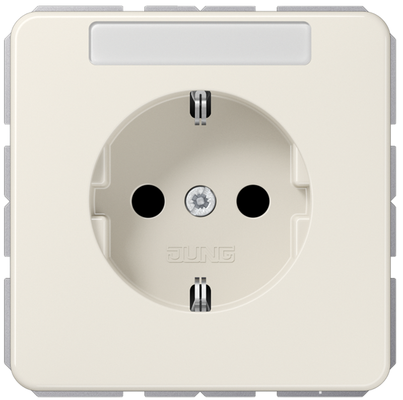 JUNG CD1520BFKINA Steckdosen-Einsatz mit EBS und Schriftfeld Cremeweiß JUNG CD1520BFKINA Steckdosen-Einsatz mit EBS und Schriftfeld Cremeweiß