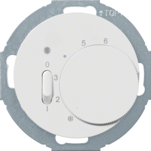 Berker 20302079 Temperaturregler mit Öffner, Wippschalter und LED R.classic Polarweiß, Glänzend Berker 20302079 Temperaturregler mit Öffner, Wippschalter und LED R.classic Polarweiß, Glänzend