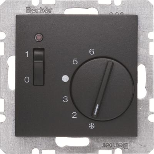 Berker 20311606 Temp.-Regler 24 V m. Öffner, Z.-Stk., Wippsch. u. LED B.3/B.7 Anthrazit, Matt Berker 20311606 Temp.-Regler 24 V m. Öffner, Z.-Stk., Wippsch. u. LED B.3/B.7 Anthrazit, Matt