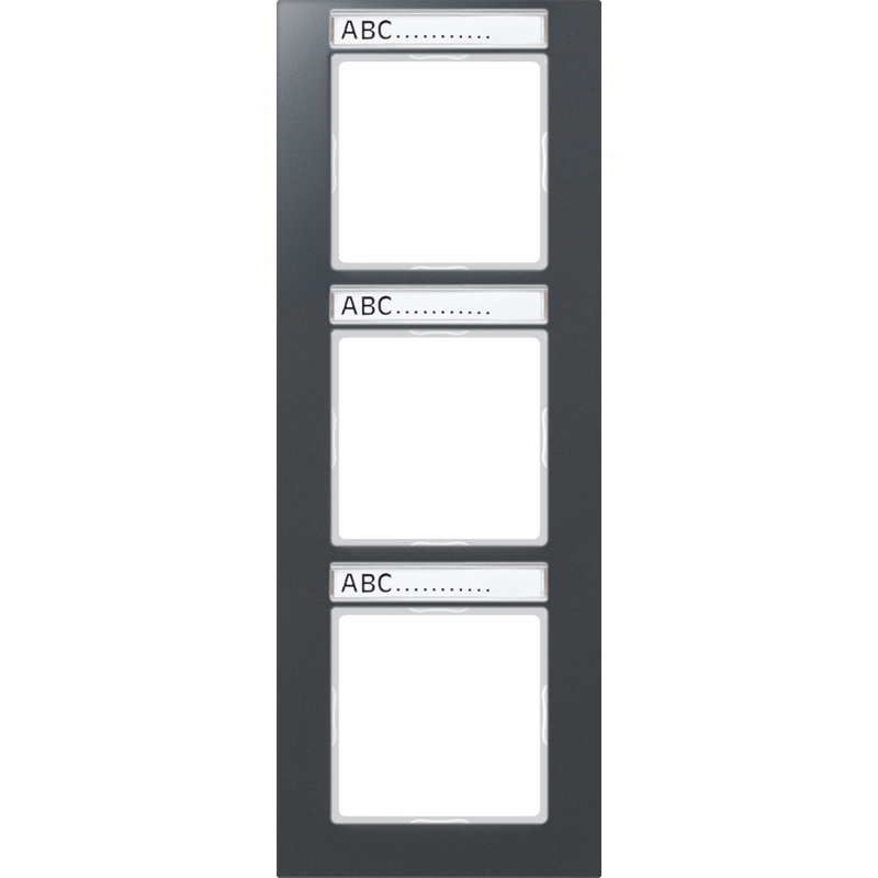 JUNG AC583BFNAANM Rahmen mit Schriftfeld 3-Fach Anthrazit Matt