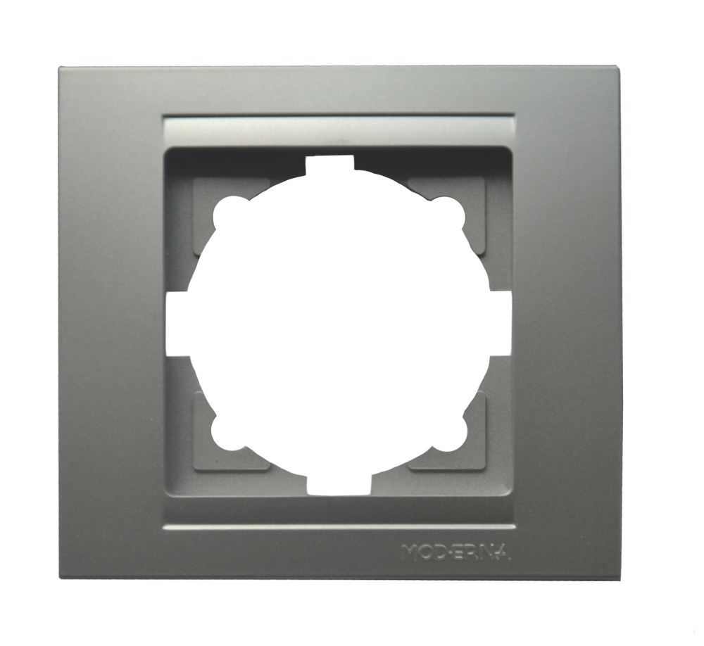 Moderna 1-Fach Abdeckrahmen Silber Moderna 1-Fach Abdeckrahmen Silber