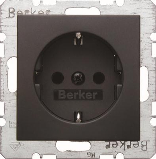 BBerker 41231606 Steckdose SCHUKO mit erhöhtem Berührungsschutz B.3/B.7 Anthrazit, Matt