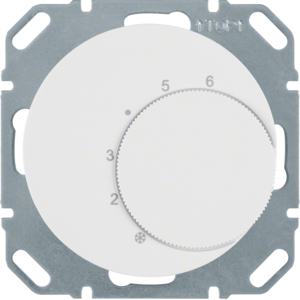 Berker 20262089 Temperaturregler mit Wechsler und Zentralstück R.1/R.3 Polarweiß, Glänzend