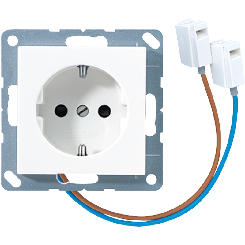 JUNG A520-OBFWWLEDW Steckdosen-Einsatz mit LED Orientierungslicht Alpinweiß