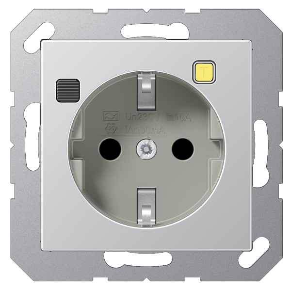 JUNG A5520.30AL Fi-SCHUKO Steckdosen-Einsatz Aluminium JUNG A5520.30AL Fi-SCHUKO Steckdosen-Einsatz Aluminium