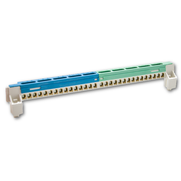 Tehnoplast PE/ N Anschlußklemmen 2x15 Grün/Blau Tehnoplast PE/ N Anschlußklemmen 2x15 Grün/Blau