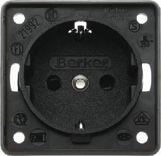 Berker 9418505 Steckdose SCHUKO, mit Schraubklemmen, Integro Modul-Einsätze, Schwarz .M Berker 9418505 Steckdose SCHUKO, mit Schraubklemmen, Integro Modul-Einsätze, Schwarz .M