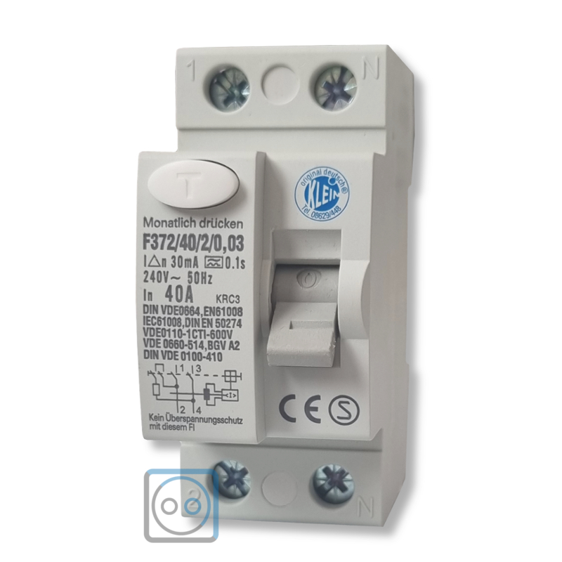 Klein Fi-Schutzschalter 40A 2-Polig 30mA Klein Fi-Schutzschalter 40A 2-Polig 30mA