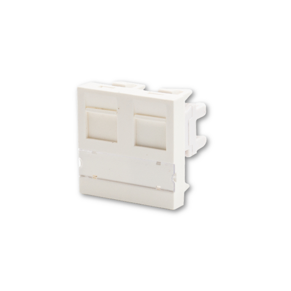 Datendose Abdeckung 2-Fach  45x45 mm Modul Reinweiß Datendose Abdeckung 2-Fach  45x45 mm Modul Reinweiß