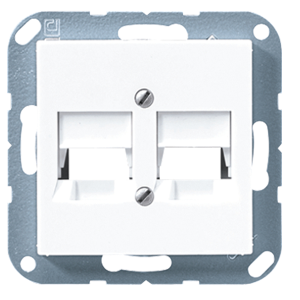 JUNG A569-2NWE Abdeckung 2-Loch für Modular-Jack-Steckbuchsen Cremeweiß