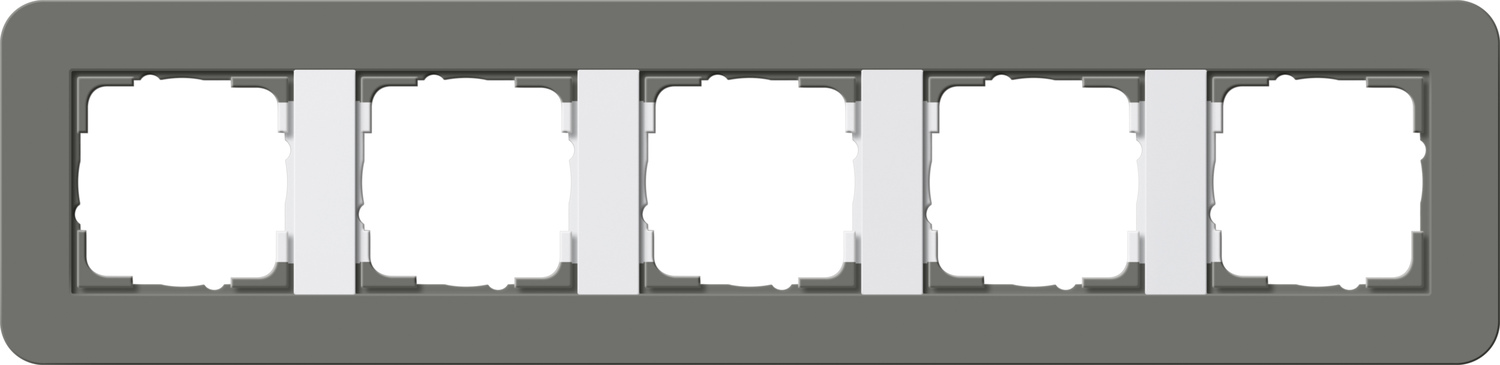 Gira 0215413 5-Fach Rahmen E3 Dunkelgrau-Reinweiß Glänzend
