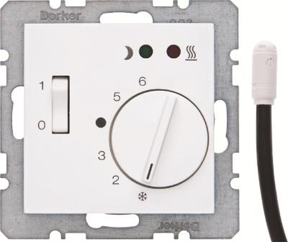 erker 20348989 Fußbodentemp.-Regler m. Schließer, Z.-Stk., Wippsch., S.1/B.3/B.7 Pw,Glänzend
