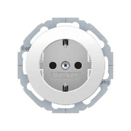 Berker 47552089 Steckdose SCHUKO m. erhöhtem Berührungsschutz Serie R.Classic Polarweiß,Glänzend