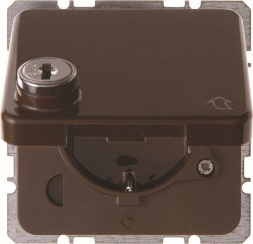 Berker 476301 Steckdose SCHUKO mit Klappdeckel und Schloss wg Up IP44 Braun, Glänzend Berker 476301 Steckdose SCHUKO mit Klappdeckel und Schloss wg Up IP44 Braun, Glänzend