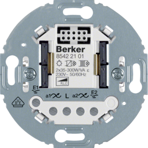 Berker 85422101 Universal Tastdimmer Einsätz 2fach 2-Draht, Tragring rund Berker 85422101 Universal Tastdimmer Einsätz 2fach 2-Draht, Tragring rund