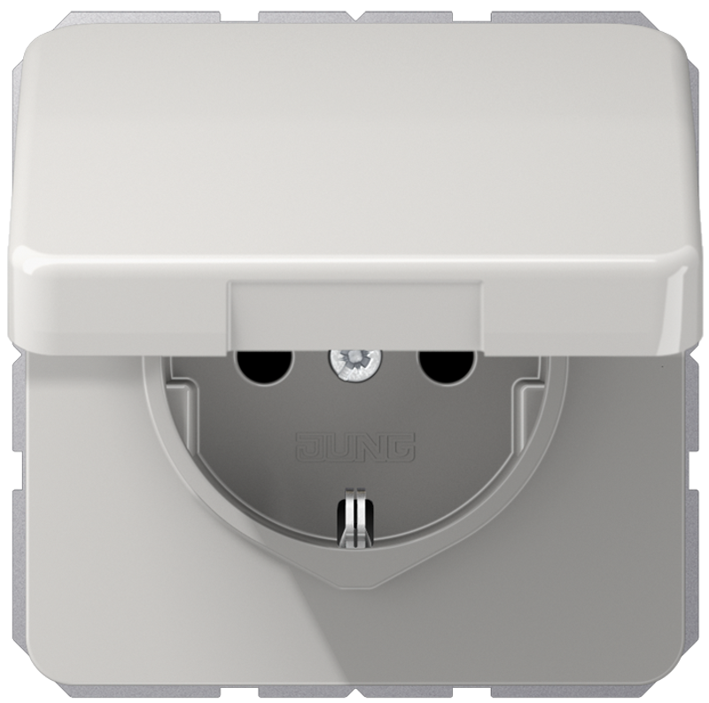 JUNG CD1520BFKIKLLG Steckdosen-Einsatz mit Klappdeckel und EBS Lichtgrau JUNG CD1520BFKIKLLG Steckdosen-Einsatz mit Klappdeckel und EBS Lichtgrau
