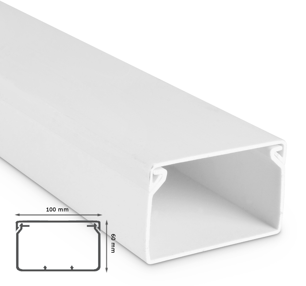 Kabelkanal 60x100x1900mm Weiß Kabelkanal 60x100x1900mm Weiß