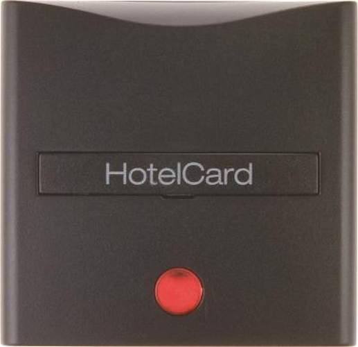 Berker 16401606 Hotelcard-Schaltaufsatz mit Aufdruck und roter Linse B.3/B.7 Anthrazit, Matt