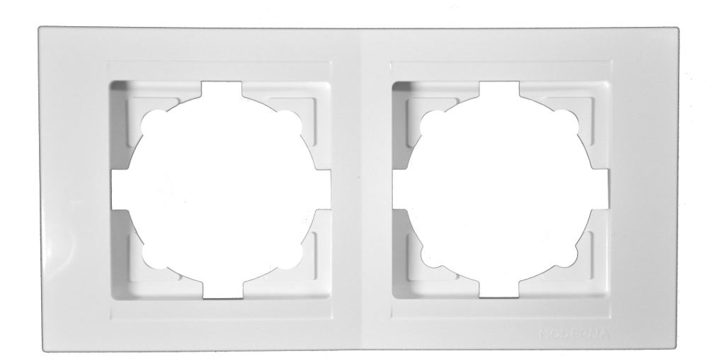 Moderna 2-Fach Abdeckrahmen Alpinweiß