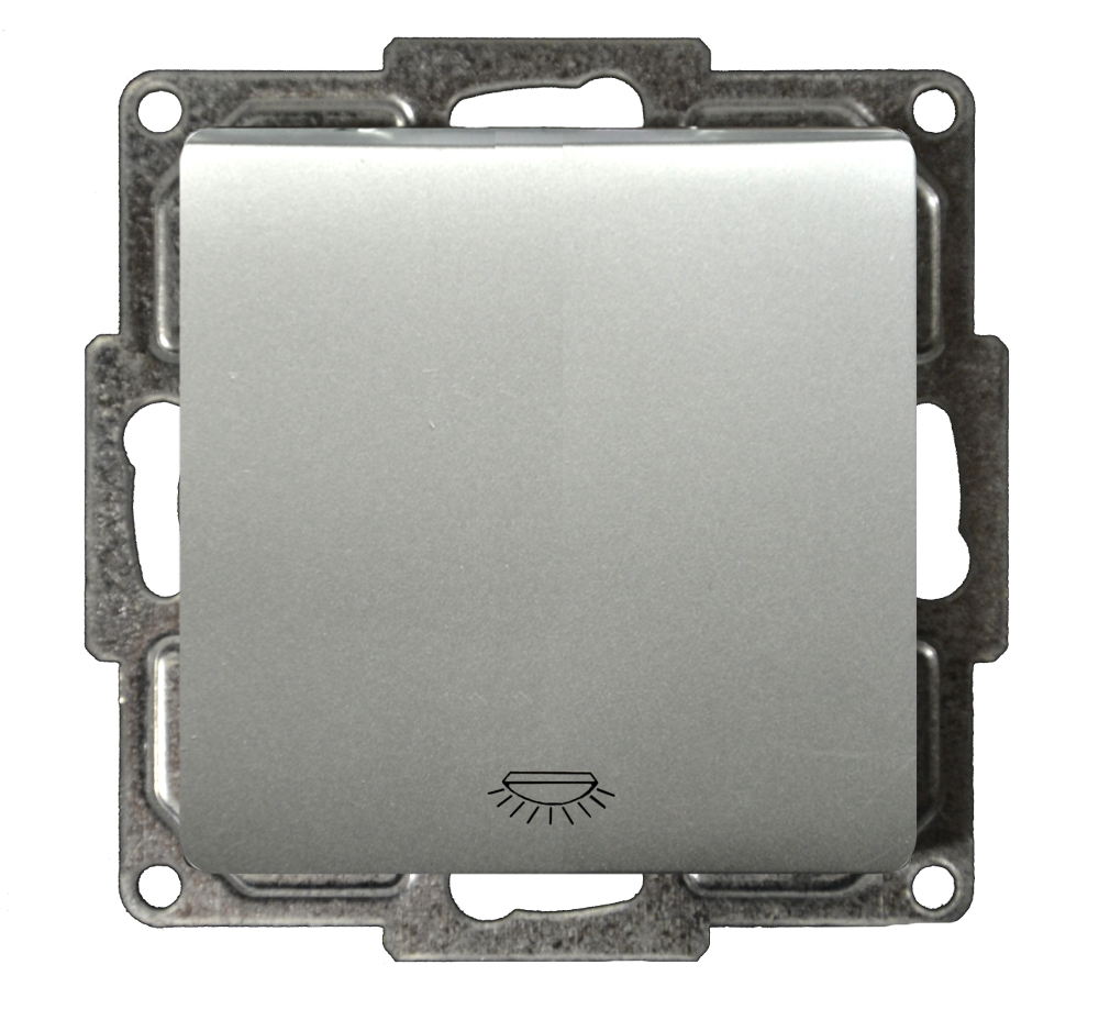 Moderna Taster mit Symbol "Licht" Silber Moderna Taster mit Symbol "Licht" Silber