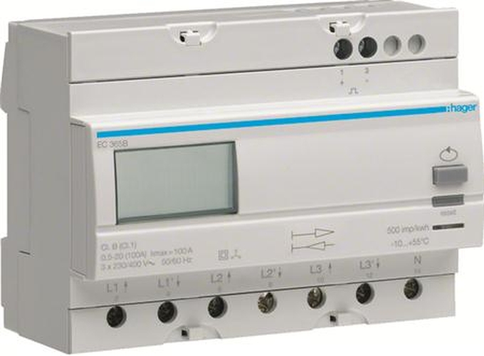 Hager EC365B Energiezähler 3-Phasig,bidirekt 100A