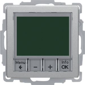 Berker 20446084 Temperaturregler, Schließer, mit Zentralstück, zeitgesteuert Q.x Alu Samt, Lack.