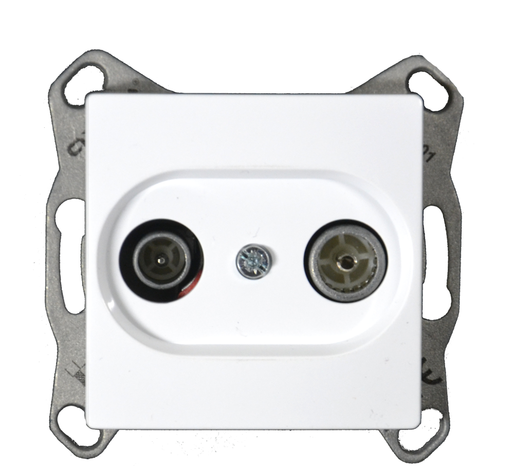 Moderna TV-Radio Durchgangsdose Alpinweiß Moderna TV-Radio Durchgangsdose Alpinweiß