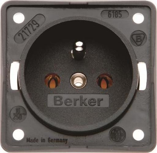Berker 961852505 Steckdose mit Schutzkontaktstift, Schraubkl., Integro Modul-Einsätze, Anthr. M.