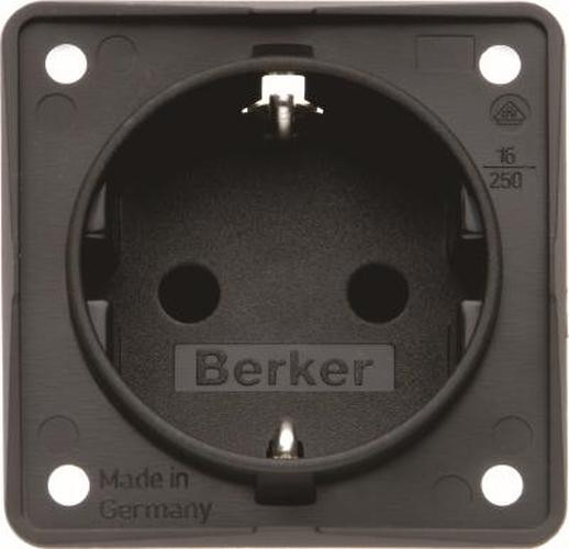 Berker 941952505 Steckdose SCHUKO, erh. Ber.schutz, Schraubkl., Integro Modul-Einsätze, Anthr. M.