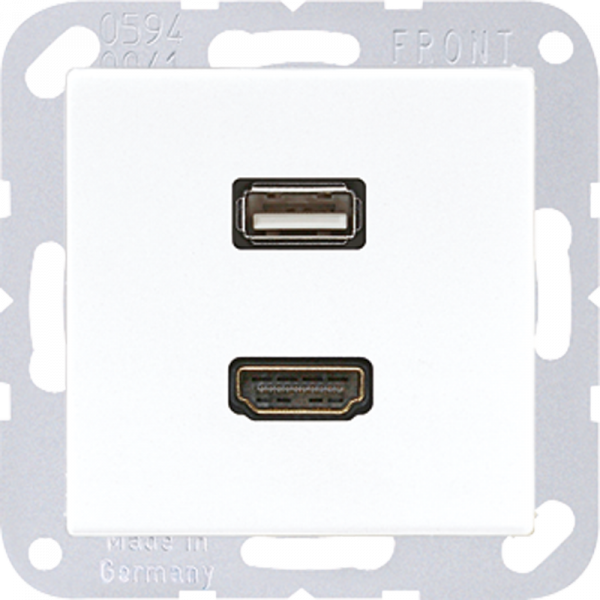 JUNG MAA1163WW HDMI-USB 2.0 Alpinweiß