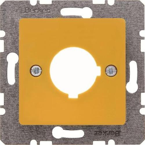 Berker 143207 Zentralplatte für Melde- und Befehlsgerät Ø 22,5 mm Gelb, Glänzend