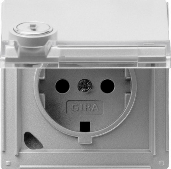 GIRA 044765 Steckdosen-Einsatz mit LED Orientierungslicht Farbe-Alu