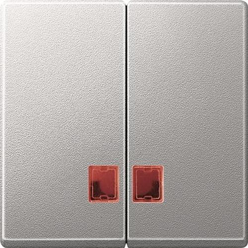Merten MEG3456-0460 Doppelwippe mit rotem Symbolfenster Aluminium