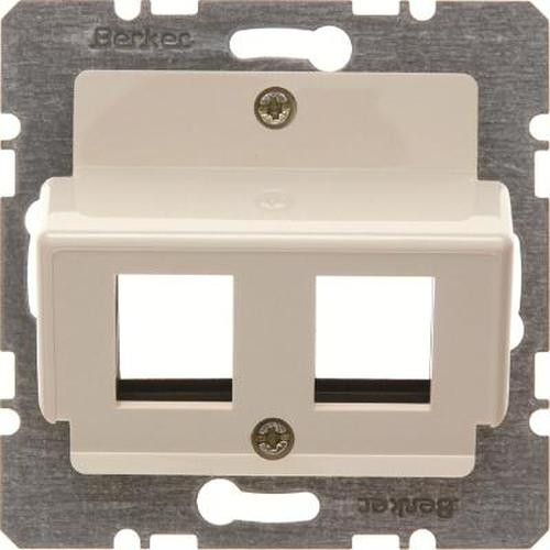 Berker 146402 Zentralplatte für Krone Modular Jacks Zentralplattensystem Weiß, Glänzend