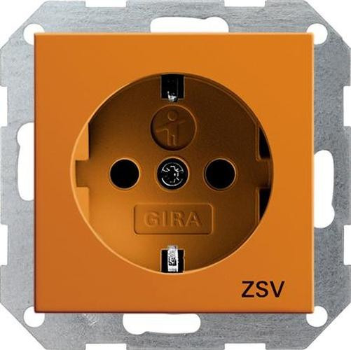 GIRA 045602 Steckdosen-Einsatz mit Aufdruck "ZSV" Orange-Glänzend