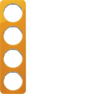 Berker 10142339 Rahmen 4Fach R.1 Acryl Orange Transparent/Polarweiß Glänzend