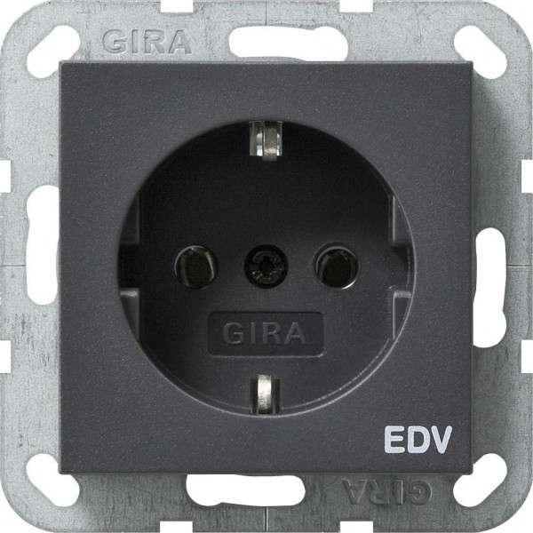 GIRA 045828 Steckdosen-Einsatz mit Aufdruck "EDV" Anthrazit