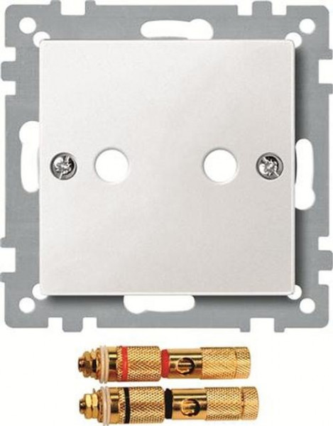 Merten 469319 Zentralplatte mit High-End Lautsprecher-Steckverbinder Polarweiß