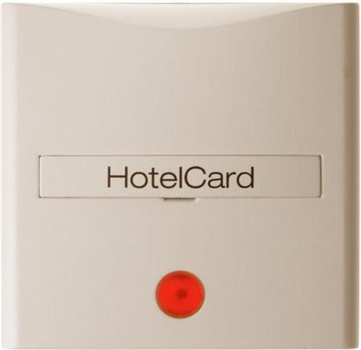 Berker 16408982 Hotelcard-Schaltaufsatz mit Aufdruck und roter Linse S.1 Weiß, Glänzend