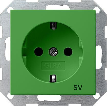 GIRA 045502 Steckdosen-Einsatz mit Aufdruck "SV" Grün