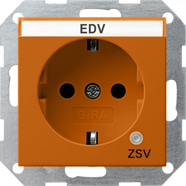 GIRA 268202 Einsatz mit Kontrolllicht und Beschriftungsfeld "ZSV" Orange-Glänzend