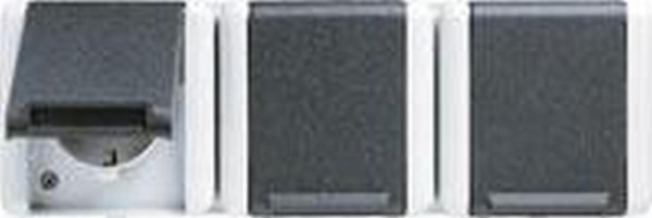 JUNG 8230NAW Dreifach-Steckdose mit drei Schriftfeldern