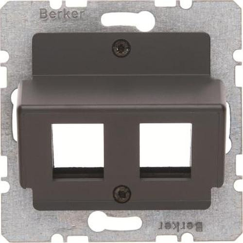 Berker 14631606 Zentralplatte für AMP Modular Jacks Zentralplattensystem Anthrazit Matt/Samt