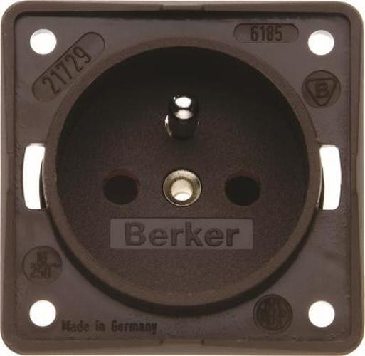 Berker 961952501 Steckd. m. Schutzk.stift Frankr./Belg., erh. BS, S.-kl., Int. Eins., Br. M.