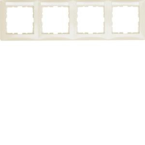 Berker 10248912 Rahmen mit Beschriftungsfeld 4Fach Waagerecht S.1 Weiß, Glänzend