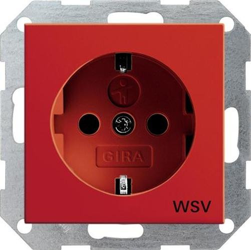 GIRA 044902 Steckdosen-Einsatz mit Aufdruck "WSV" Rot-Glänzend