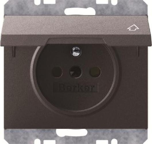 Berker 6765777106 Steckdose-SCHUKO mit Schutzkontaktstift Klappdeckel erhöhtem Berührungsschutz K.1